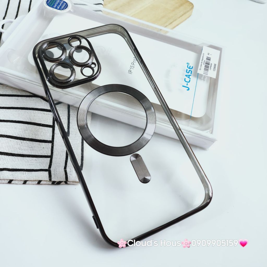 Case Ốp điện thoại iPhone J-Case Magsafe Trong Viền màu iPhone 15Promax