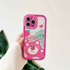 Case Ốp điện thoại iPhone Gấu dâu Lotso Trong viền dẻo Chống ố iPhone 11/12/13/14/Pro/Promax