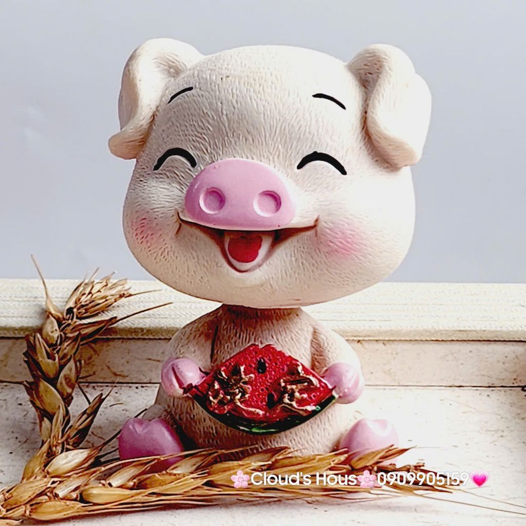 Bộ tượng 3 chú heo ăn trái cây (100k/1 bộ)