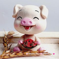 Bộ tượng 3 chú heo ăn trái cây (100k/1 bộ)