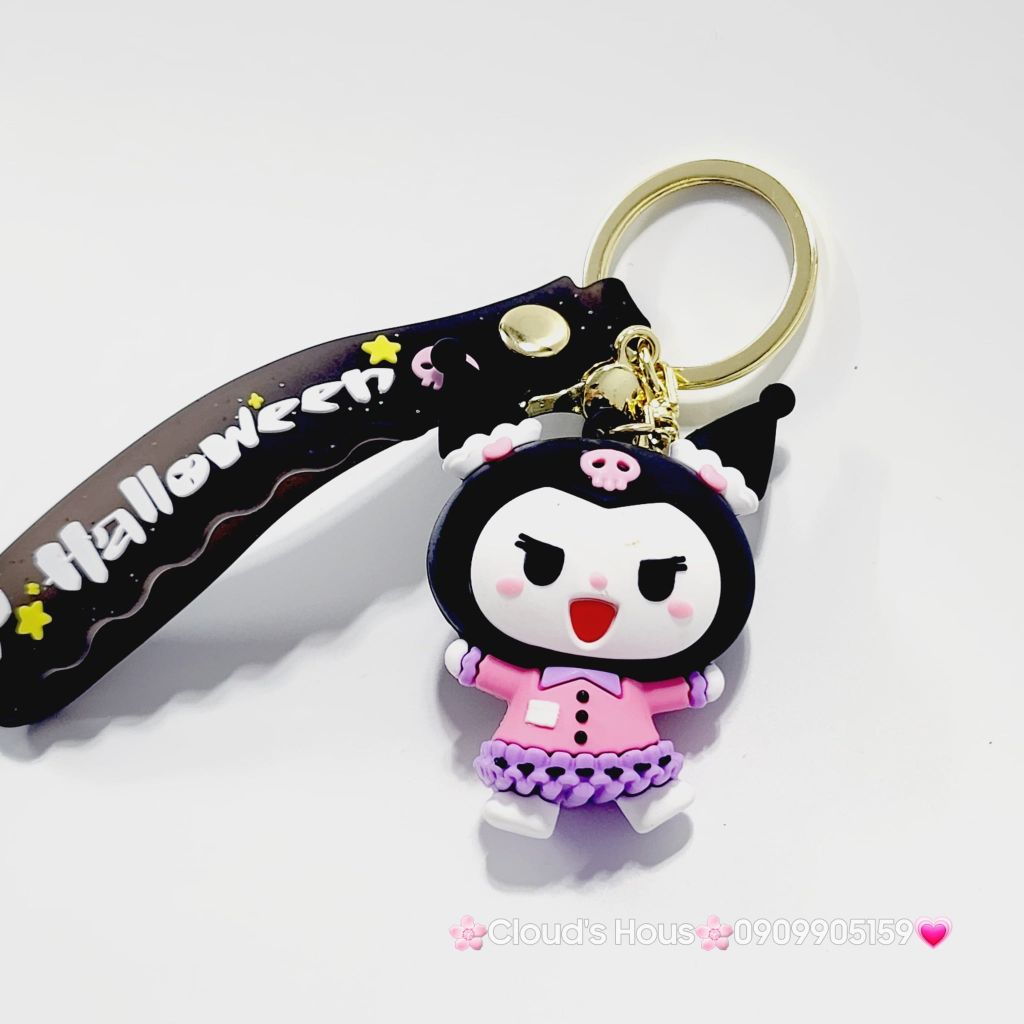 Móc Khóa Kuromi Đen dây Halloween