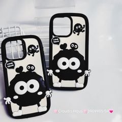 Case Ốp điện thoại iPhone Hòn Than Đen Cute Su dẻo 3D Nổi iPhone 11/12/13/14/15/Plus/Pro/Promax