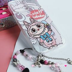 Case Ốp điện thoại iPhone Labubu Moko Hồng Ánh Lông Vũ Bạc Hologram iPhone 7+/8+/X/XSM/11/12/13/14/15/Plus/Pro/Promax