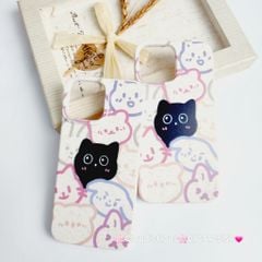 Case Ốp điện thoại iPhone Mèo Đen Cute dẻo nền trắng iPhone 11/12/13/14/15/Pro/Promax