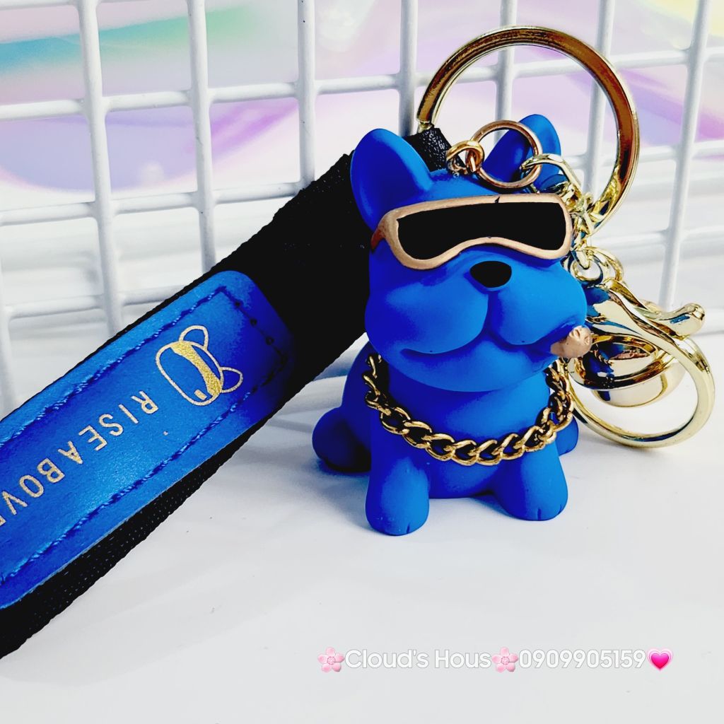 MÓC KHÓA Chó BULLDOG Đeo Kính Cool Ngầu