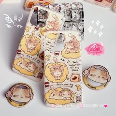Case Ốp điện thoại iPhone Mèo Mập Lười Nice Day Kèm Popsocket Magsafe Nam Châm iPhone 11/12/13/14/15/Pro/Promax