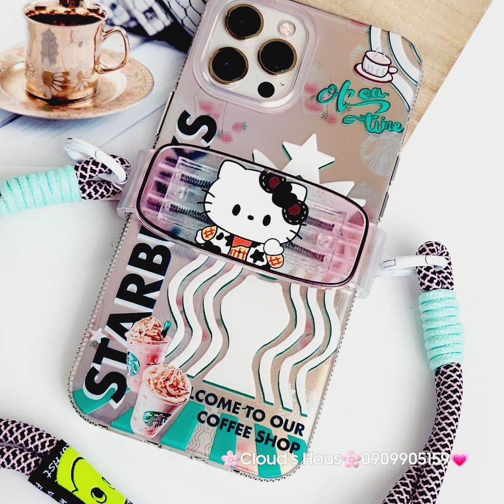 Dây Dù ĐEO chéo kèm thanh KẸP giữ điện thoại hoạt hình kute