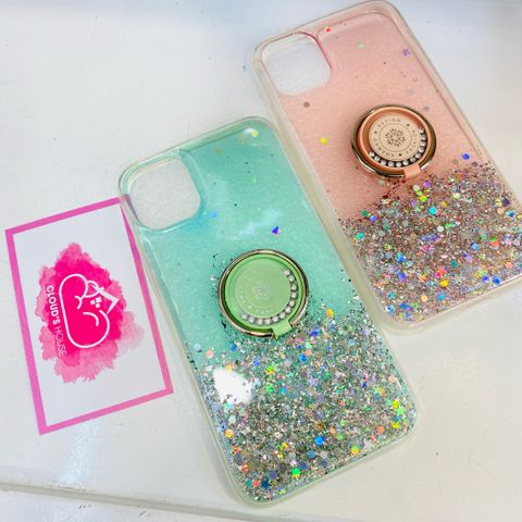 Case Ốp điện thoại iPhone Bling Bling Kim Tuyến Trong kèm Popsocket