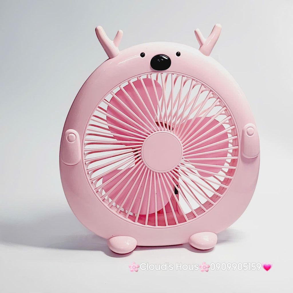 Mini Fan - Quạt Để Bàn Hình Tuần Lộc Có Sừng ( loại to)
