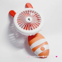 Quạt Cầm Tay Mini Thân Sọc Tai Gấu Tai Thỏ Tai Mèo