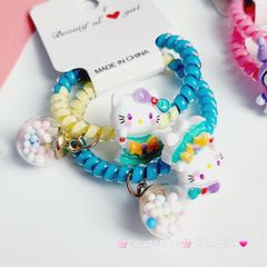 Đồ cột tóc dây xoăn Charm hoạt hình (cặp)