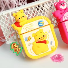 Cover Case Vỏ bảo vệ Airpod Gấu Pooh Su dẻo Icon 3D nổi Airpod 1/2/3/Pro/Pro2