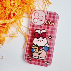 CASE iPhone TAI GẤU Trong Nhám Dẻo Chống Shock - Thỏ Rich