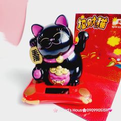 Mèo Thần Tài Nhựa Đen Size Siêu To