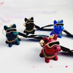 MÓC KHÓA Chó BULLDOG Đeo Kính Cool Ngầu