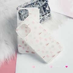 Case Ốp điện thoại iPhone Nơ Sticker Dễ Thương Nền Trắng iPhone 11/12/13/14/15/Pro/Promax