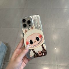 Case Ốp điện thoại iPhone Labubu Soy Mặc Yếm Ánh Lông Vũ Bạc Hologram iPhone 7+/8+/X/XSM/11/12/13/14/15/Plus/Pro/Promax