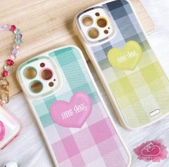 Case ốp điện thoại iPhone Nhám da Chống shock Tim one day Toxy form tròn iPhone 11/12/13/Pro/Promax