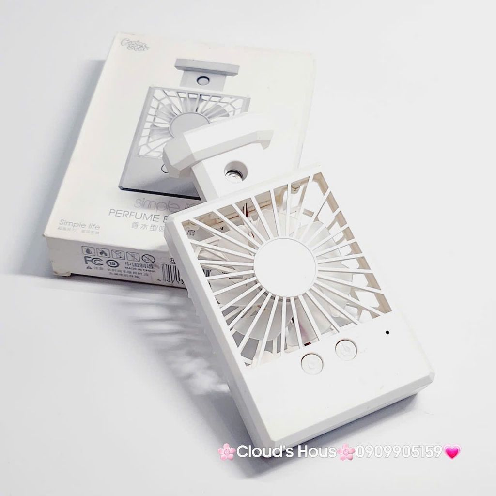 Mini Fan - Quạt Cầm Tay - Để Bàn Dáng Nước Hoa Có Phun Sương