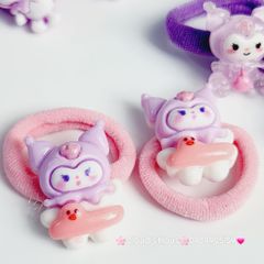 Cột tóc Charm to Kuromi Cinnamoroll Melody Flan (cặp)