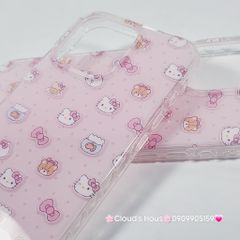 Case Ốp điện thoại iPhone Hello Kitty Nền Hồng PopSocket iPhone 12/13/14/15/16/Pro/Promax