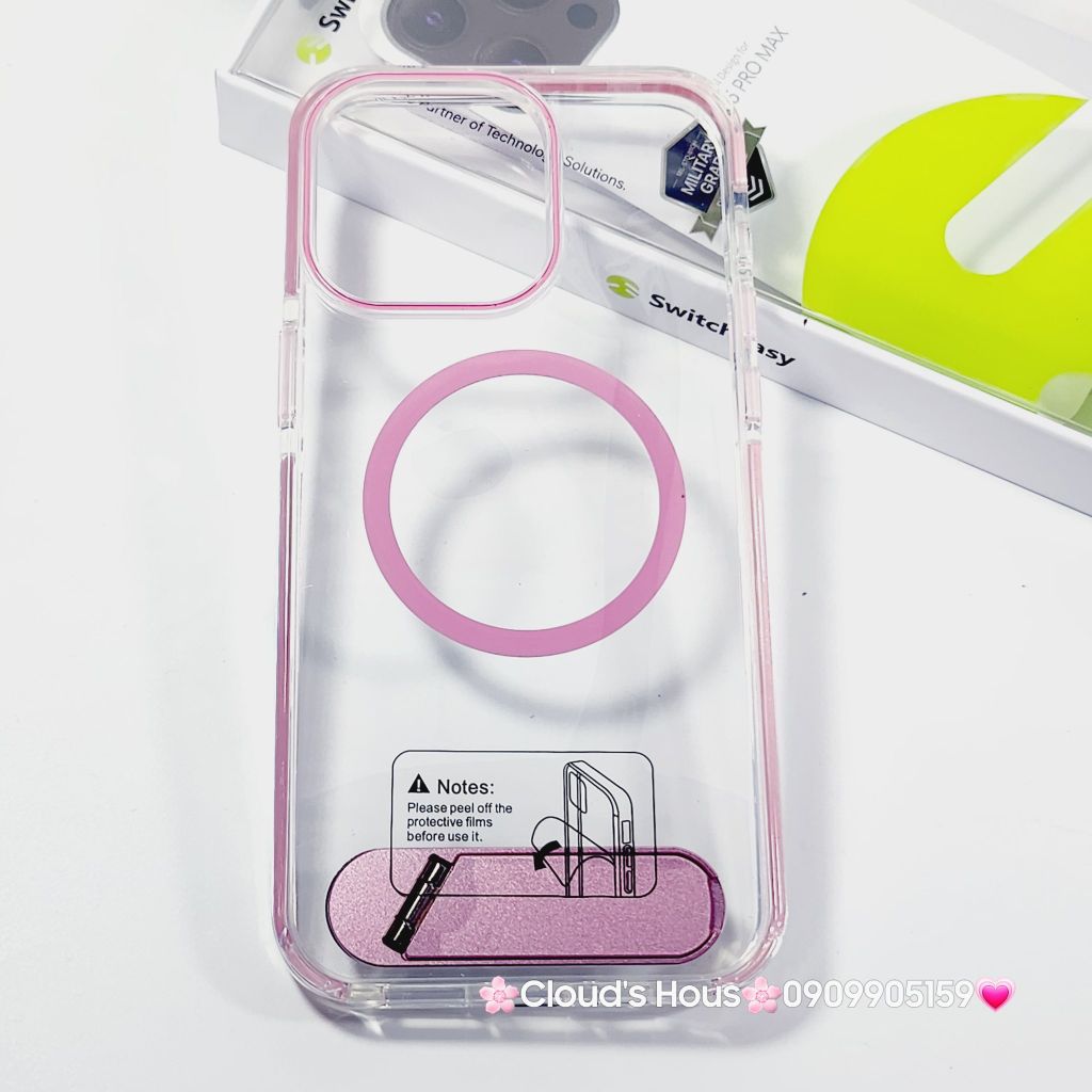 Case Ốp điện thoại iPhone SwitchEasy Trong Magsafe Chống dựng iPhone 16/Pro/Promax
