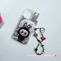 Case Ốp điện thoại iPhone Cool Labubu Mặc Hoodie Ánh Lông Vũ Bạc Hologram iPhone 7+/8+/X/XSM/11/12/13/14/15/Plus/Pro/Promax