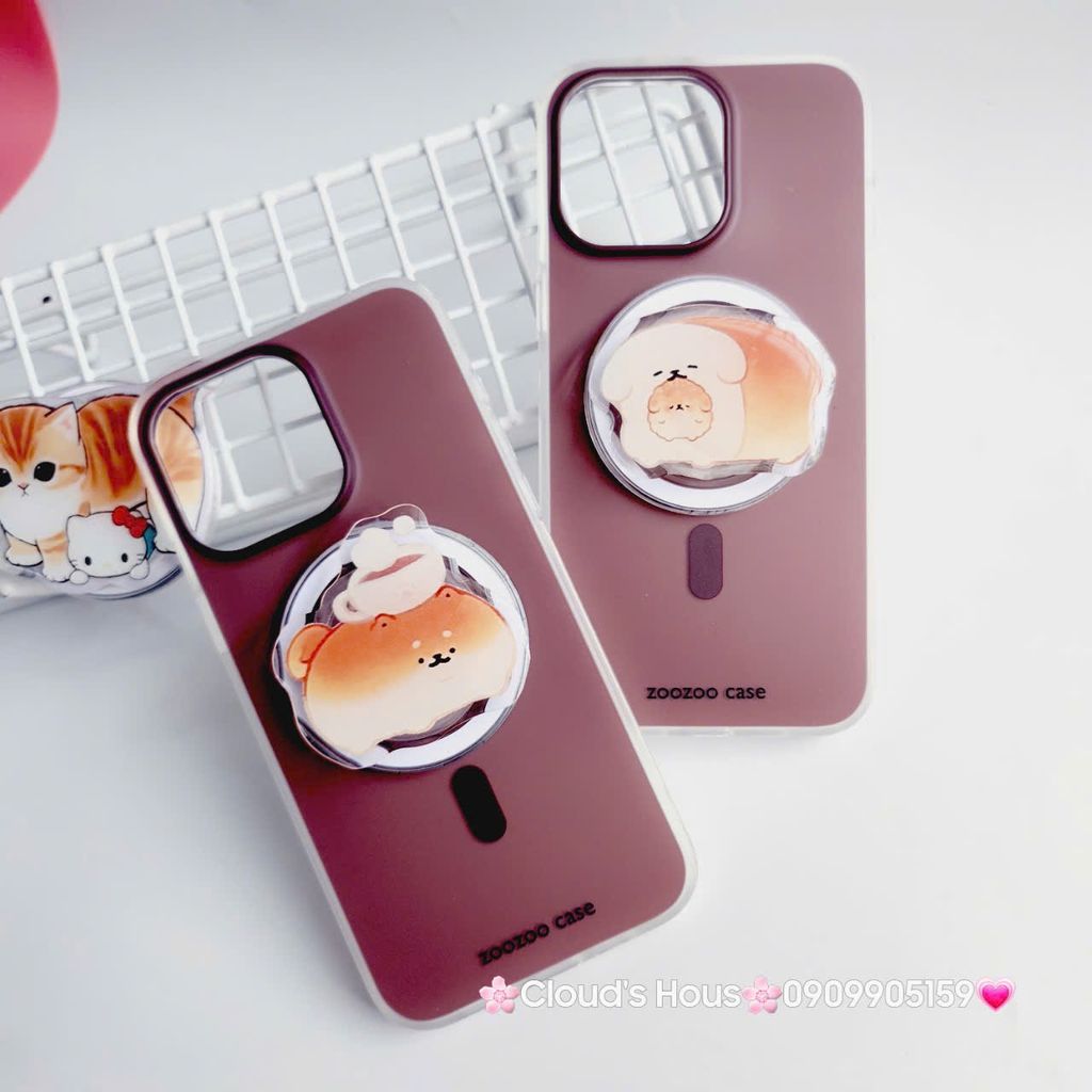 Case Ốp điện thoại iPhone Trong Nhám Magsafe Nâu Zoozoo Case iPhone 12/13/14/15/Pro/Promax