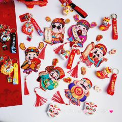 Ông Thần Tài Trang Trí Ngày TẾT (Hít tủ lạnh, treo mai, treo đào,..)