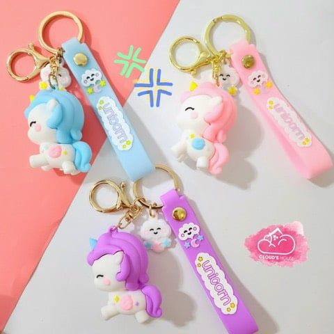 MÓC KHÓA UNICORN Tròn mập pastel