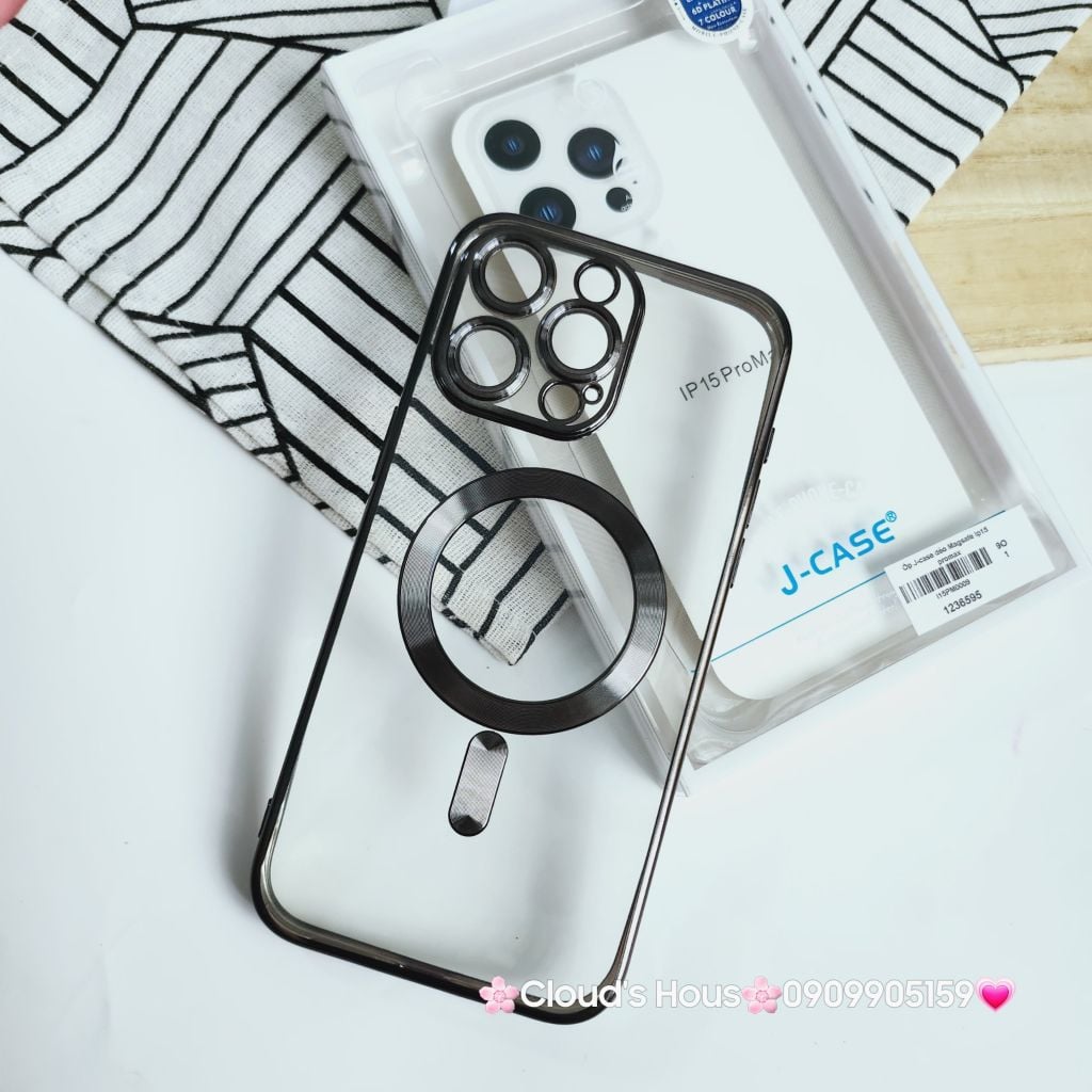 Case Ốp điện thoại iPhone J-Case Magsafe Trong Viền màu iPhone 15Promax