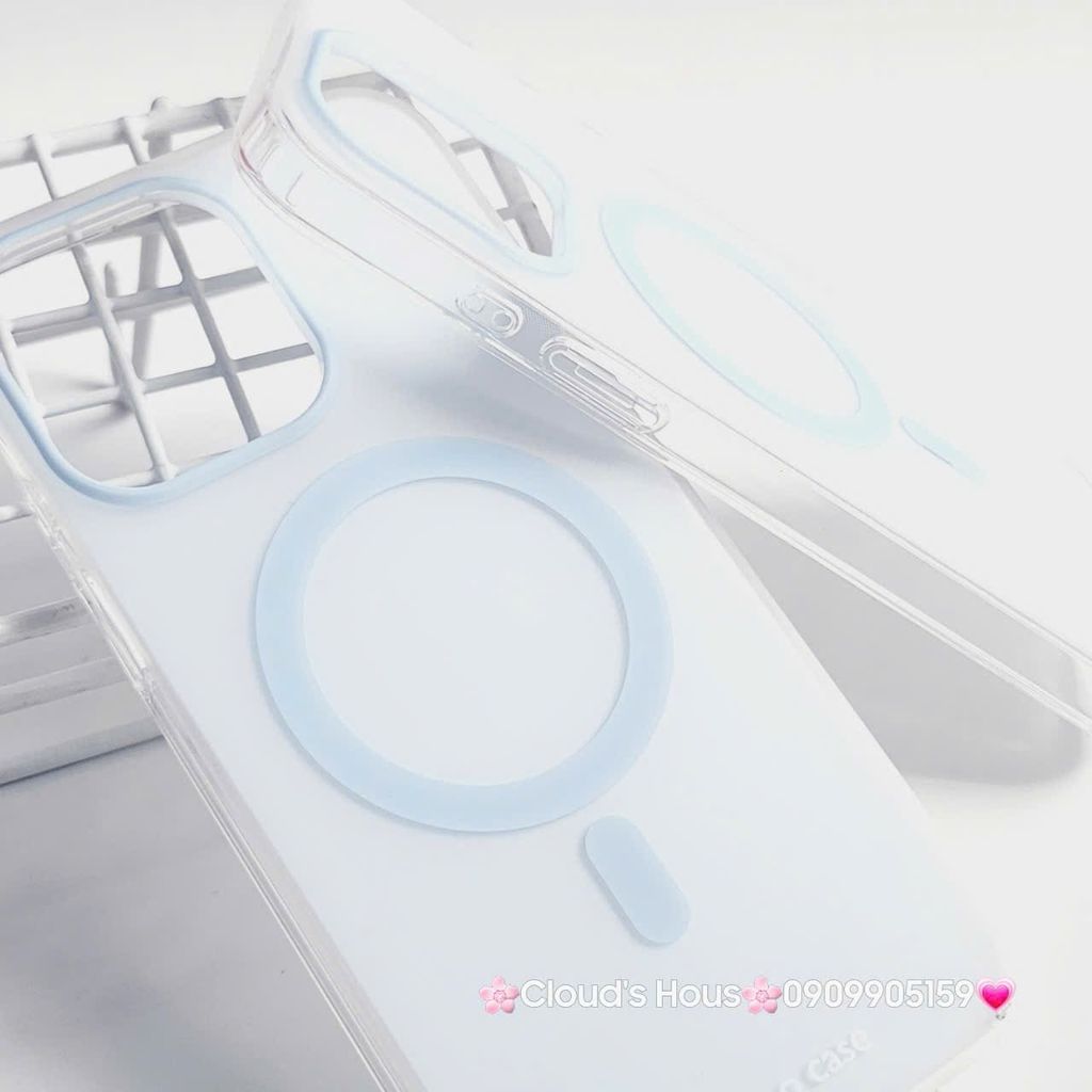 Case Ốp điện thoại iPhone Trong Nhám Magsafe Xanh dương Pastel Zoozoo Case iPhone 12/13/14/15/Pro/Promax