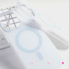 Case Ốp điện thoại iPhone Trong Nhám Magsafe Xanh dương Pastel Zoozoo Case iPhone 12/13/14/15/Pro/Promax