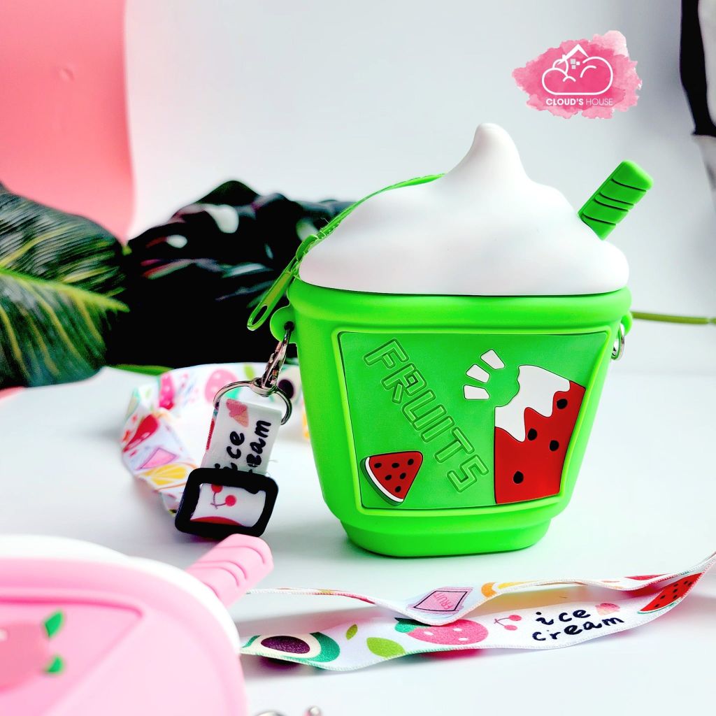 TÚI ĐEO CHÉO SILICONE LY NƯỚC TRÁI CÂY