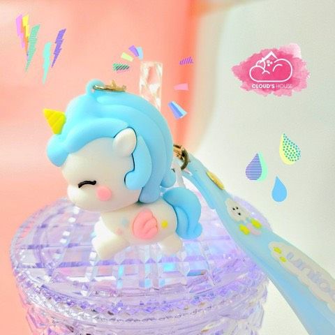 MÓC KHÓA UNICORN Tròn mập pastel