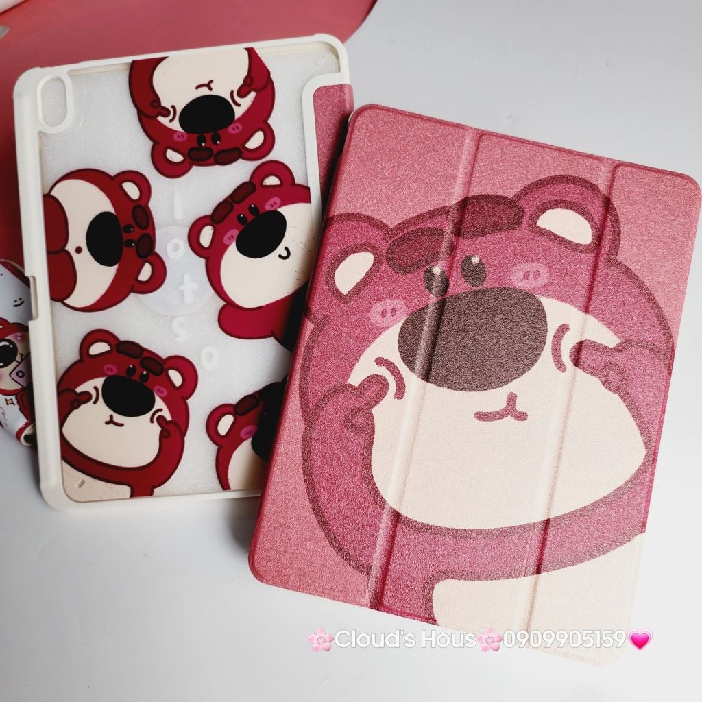 Case Ốp Bao da iPad Gấu dâu Lotso iPad 9.7/10.2/10.9/11inch