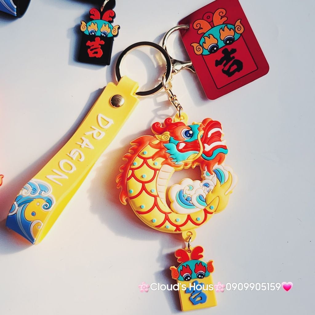 Móc Khóa Rồng Nước Phun Lửa Tết Dragon - TẾT