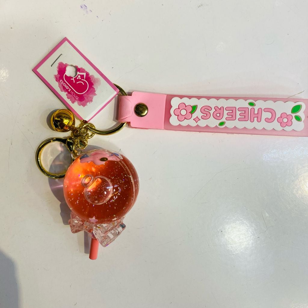 MÓC KHOÁ Kẹo Mút Bling Bling Nước