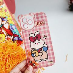 CASE iPhone TAI GẤU Trong Nhám Dẻo Chống Shock - Thỏ Rich