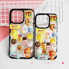Case Ốp điện thoại iPhone Trong Icon Nổi Kẹo M&M Khổng Lồ iPhone 12/13/14/15/Pro/Promax