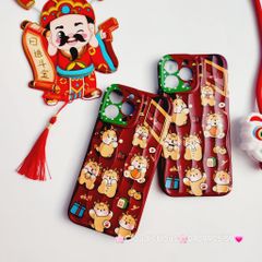 Case Ốp điện thoại iPhone Rồng nhám gợn sóng iPhone 11/12/13/14/15/Pro/Promax TẾT