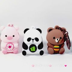 Móc Khóa Động Vật Con Thú Bóp Mắt Lồi Dễ Thương