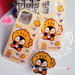 Case Ốp điện thoại iPhone Magsafe Chim Cánh Cụt Đội Mũ Cá Kèm Popsocket Nam Châm iPhone 11/12/13/14/15/Pro/Promax