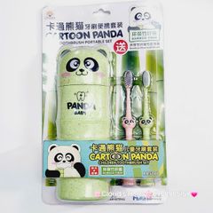 Bàn Chải Kèm Hộp Đựng Panda Bamboo Fiber Cho Bé