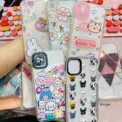 Case Ốp điện thoại iPhone Trong Chống Shock viền màu in hình kute (mẫu lẻ)