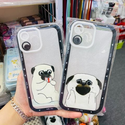 CASE IPHONE Chó - Bulldog Trong dẻo Form Tròn (2 mẫu)