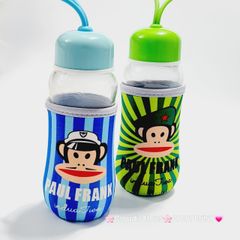 Bình Nước Thủy tinh Doraemon và Khỉ