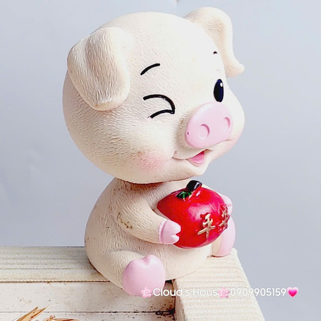 Bộ tượng 3 chú heo ăn trái cây (100k/1 bộ)