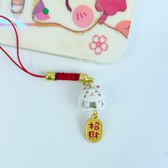 Móc Điện Thoại Móc Túi Phụ Kiện Đẹp Mèo Thần Tài Mini chất liệu sứ