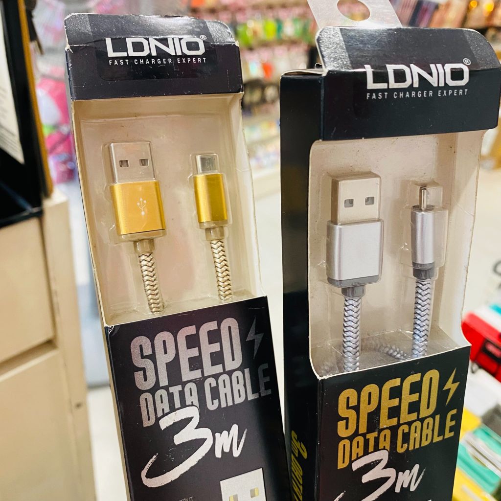 CÁP SẠC LDNIO LS31 chính hãng DÀI 3M - Micro + Lightning 2.1A